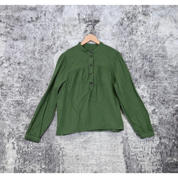 J.CREW Tops - J Crew Fresco Top in Soft Green Gauze Size L Large